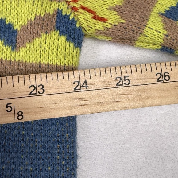 Cider Cardigan Sweater Size Medium Carmel Yellow Floral Cropped Knit - Picture 6 of 7